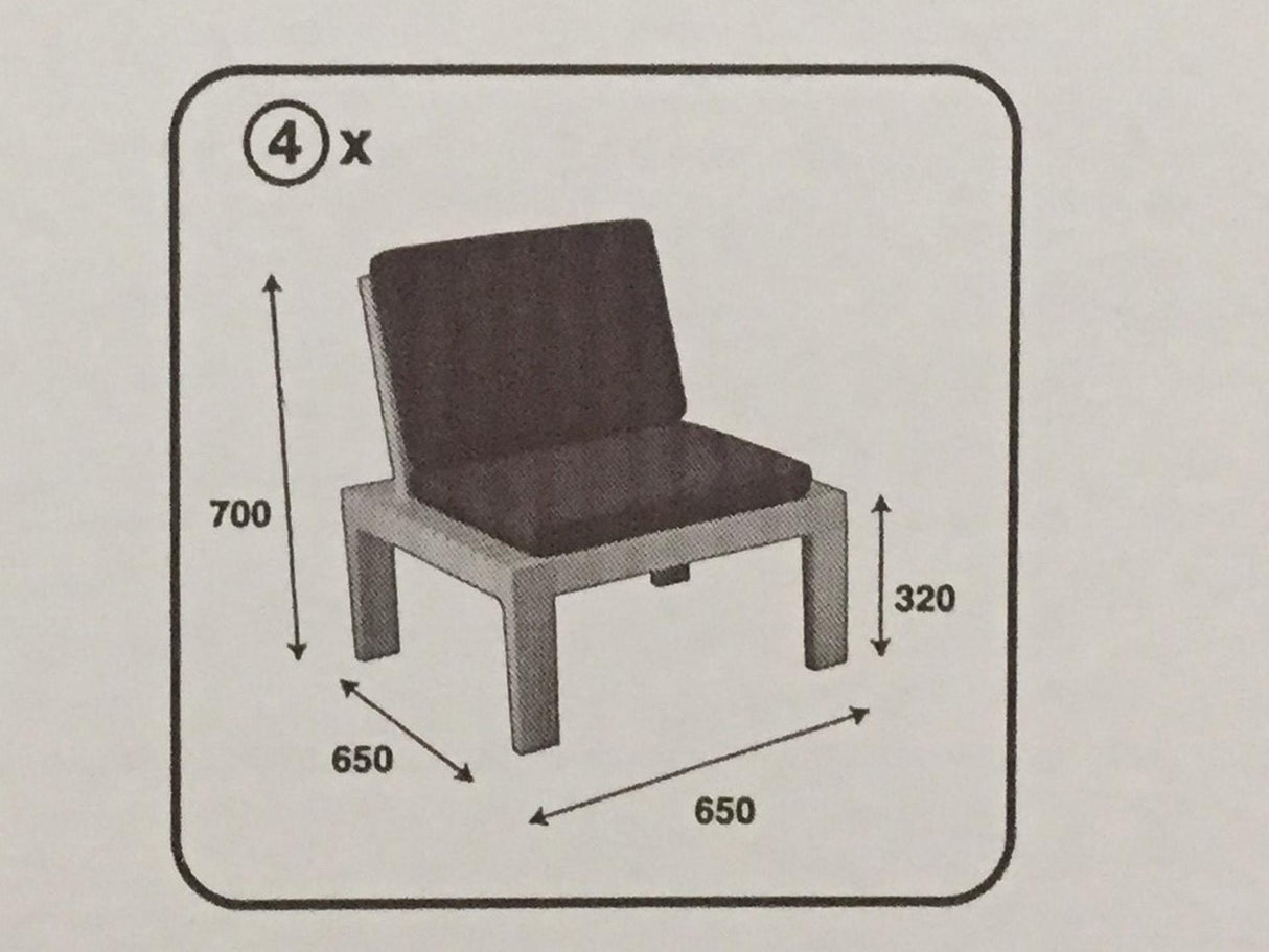Pro garden ensemble de jardin molok 5 pièces gris