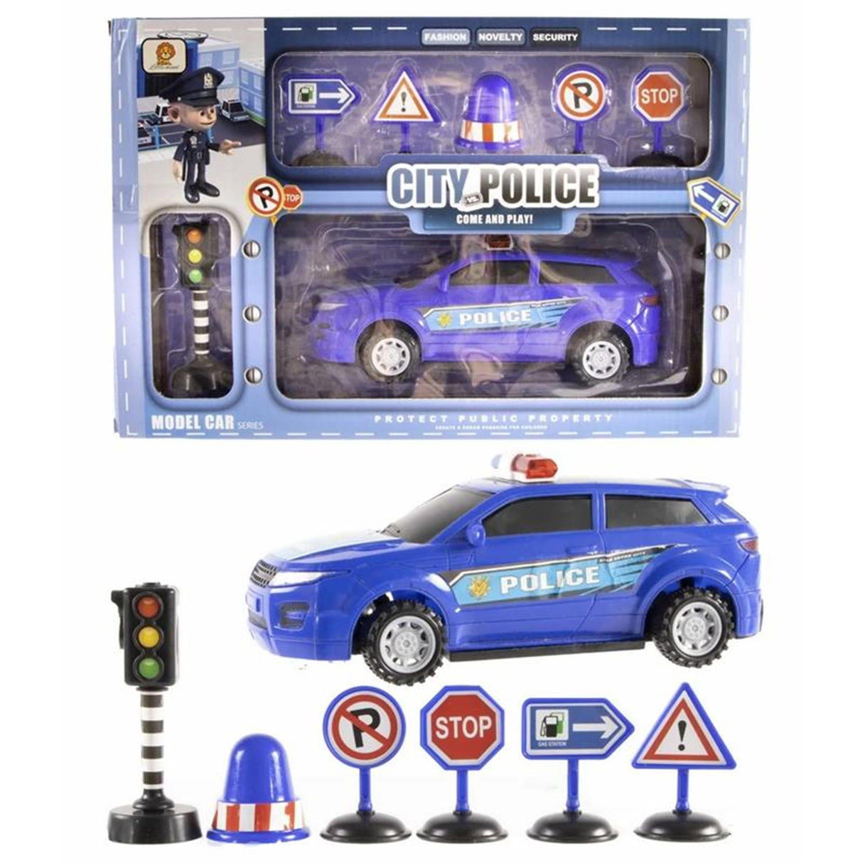 Ensemble de jeu de police automobile 7 pièces 37x24,5cm