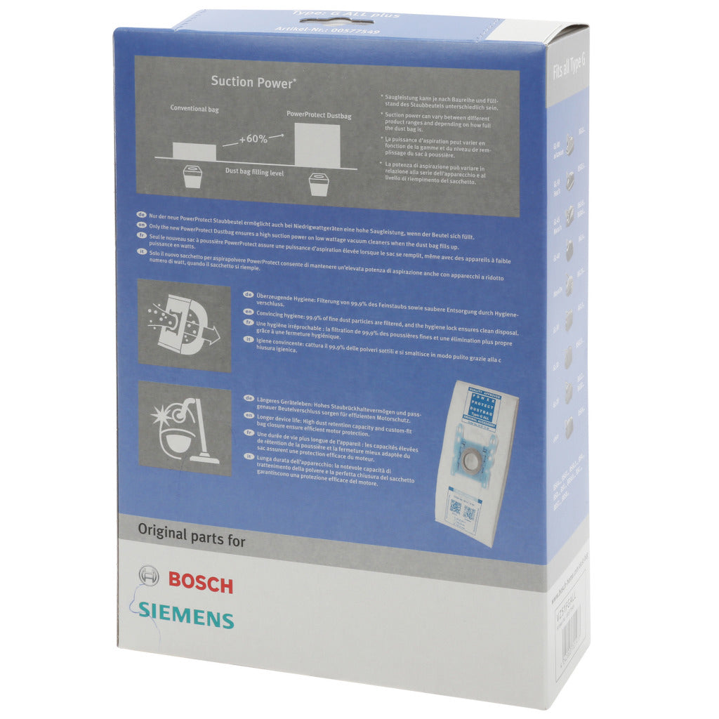 Bosch Siemens SIEMENS BBZ51FGALL Sac d'aspirateur Type G PowerProtect Sac à poussière