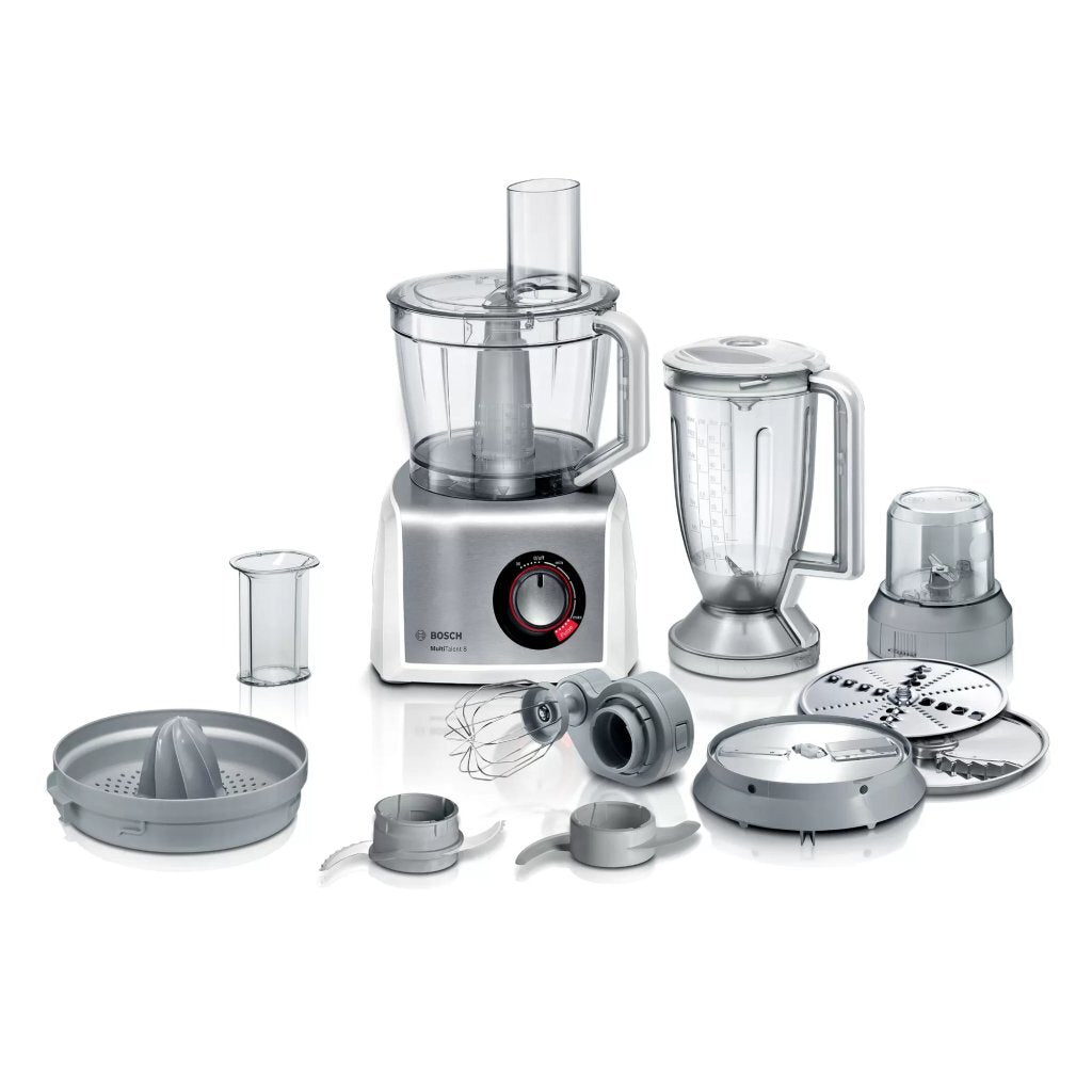 Bosch mc812s844 robot culinaire multitalent 8 blanc acier inoxydable