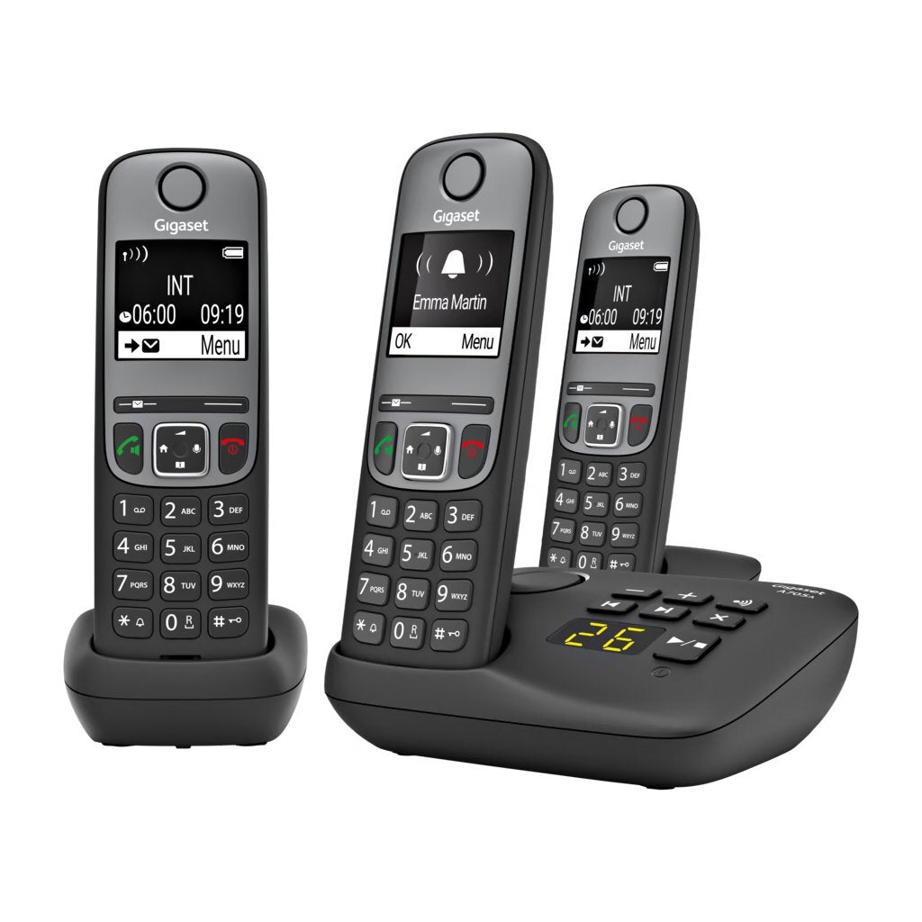 Gigaset Gigaset A705A TRIO Téléphone DECT + Répondeur Noir