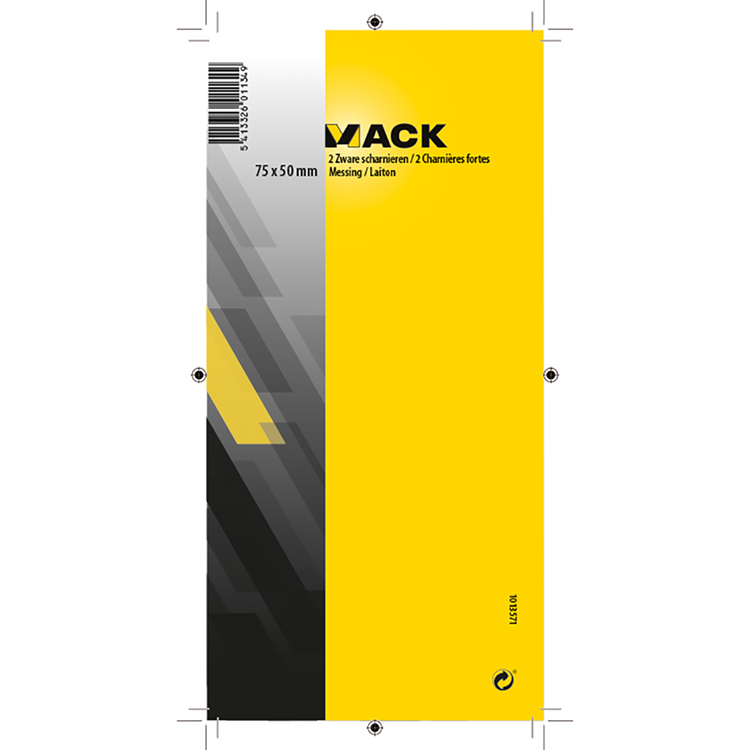 Mack 1013571 - 2 zware scharn. vermessingd h 75 x b 50 mm | 5 stuks