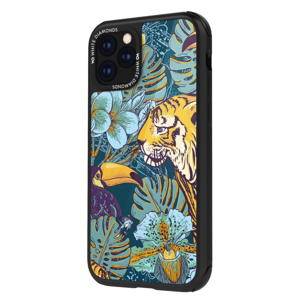Coque iPhone 11 Jungle Tiger diamants blancs