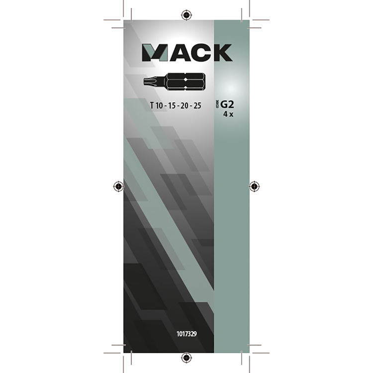 Mack 1017329 - torx schroefbit staal onbehandeld 4 st t10-15 20-25 | 10 stuks