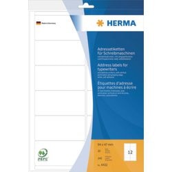 Etiquettes d'adresse pour machines à écrire herma