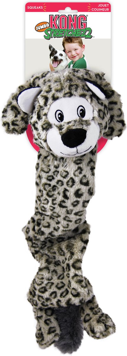Kong stretchezz jumbo léopard xl - jouet pour chien - 58 cm