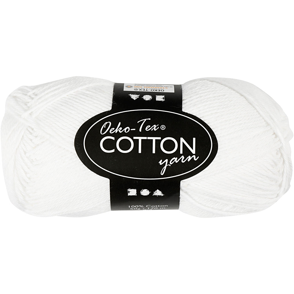 Fil de coton, blanc, 50gr, 170m
