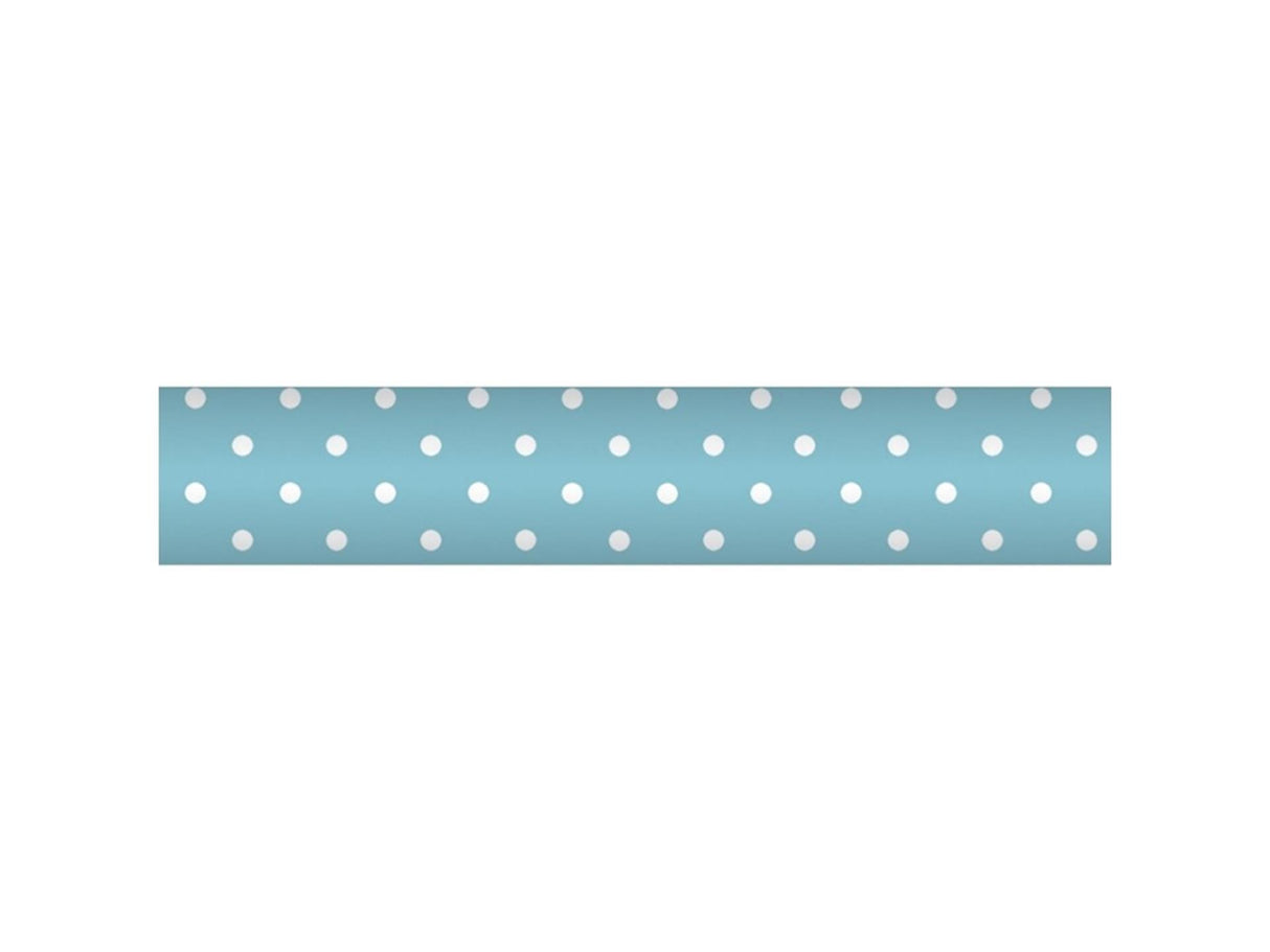 Papier damassé Wicotex 1,18x10m turquoise + pois