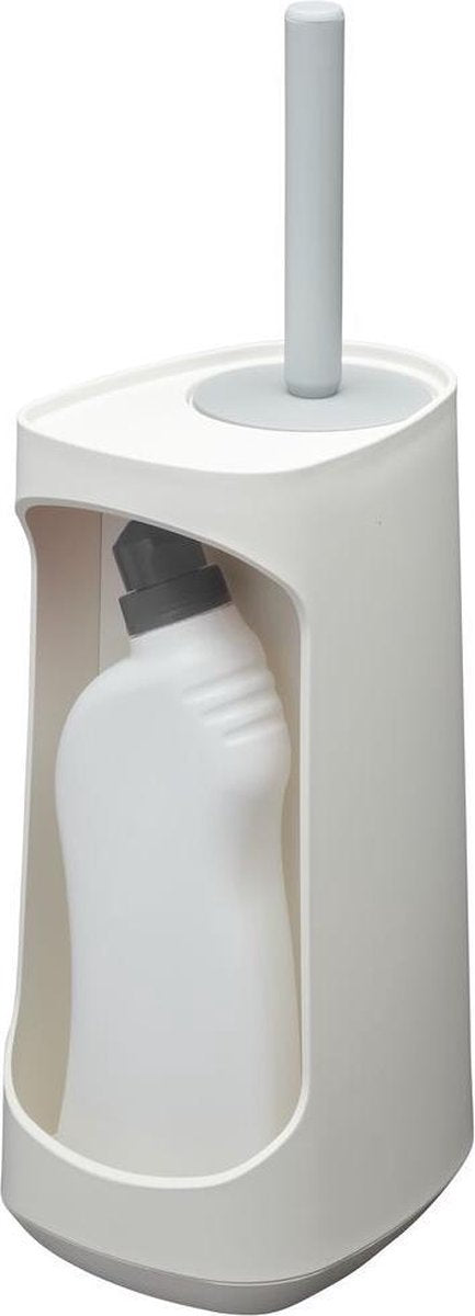 Tiger tess - brosse WC avec support - compartiment de rangement - autoportante - avec brosse swoop® flexible - blanc gris clair