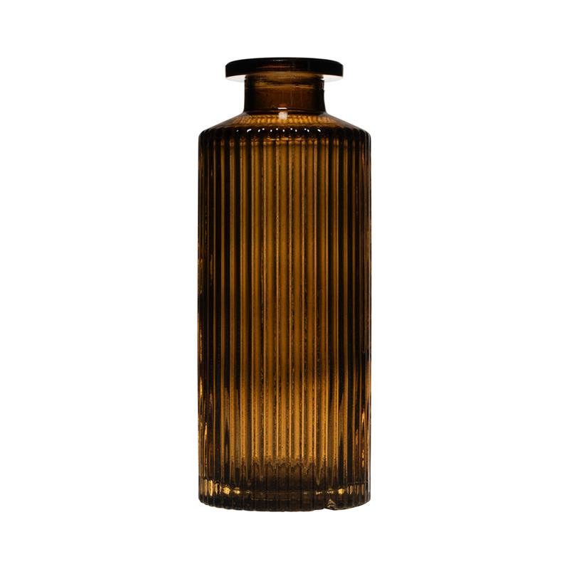 Hakbijl verre tobi lignes vase bouteille taupe ø5,4xh13cm