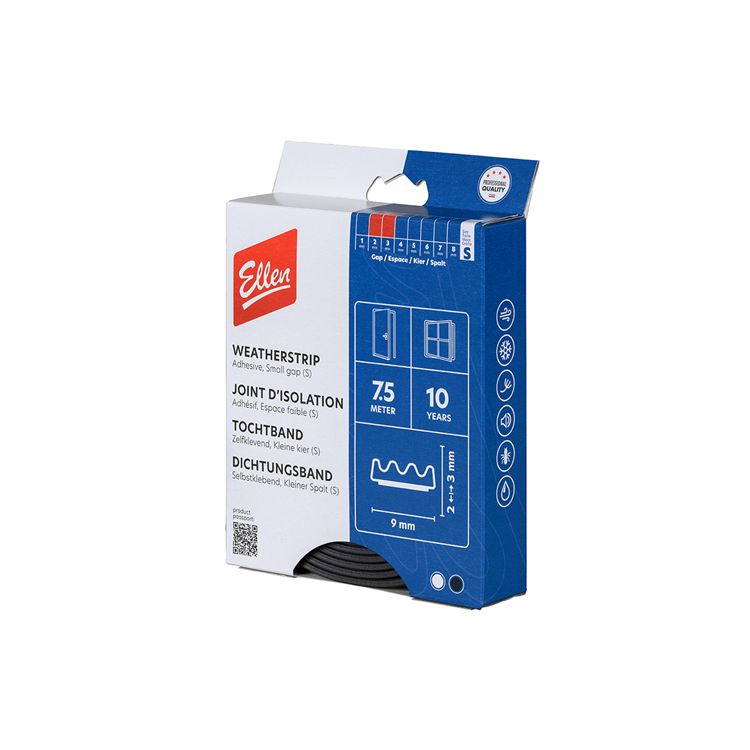 Bande de tirage Ellen profil K - noir - 9x3mm - 7,5m