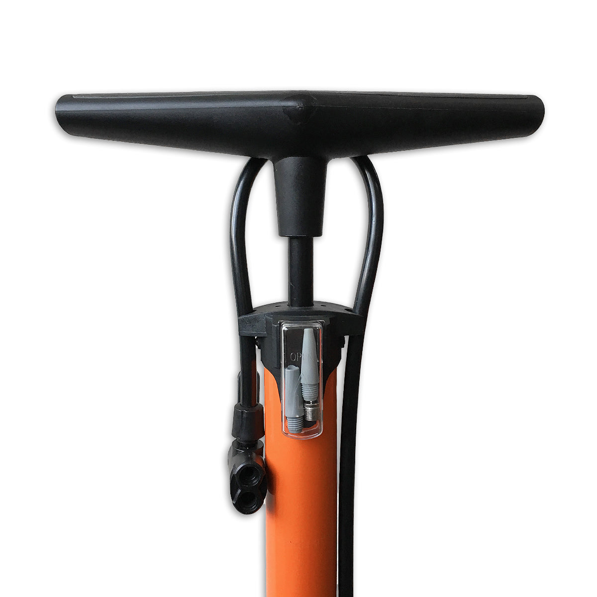 Pompe à vélo avec manomètre 6 bar orange