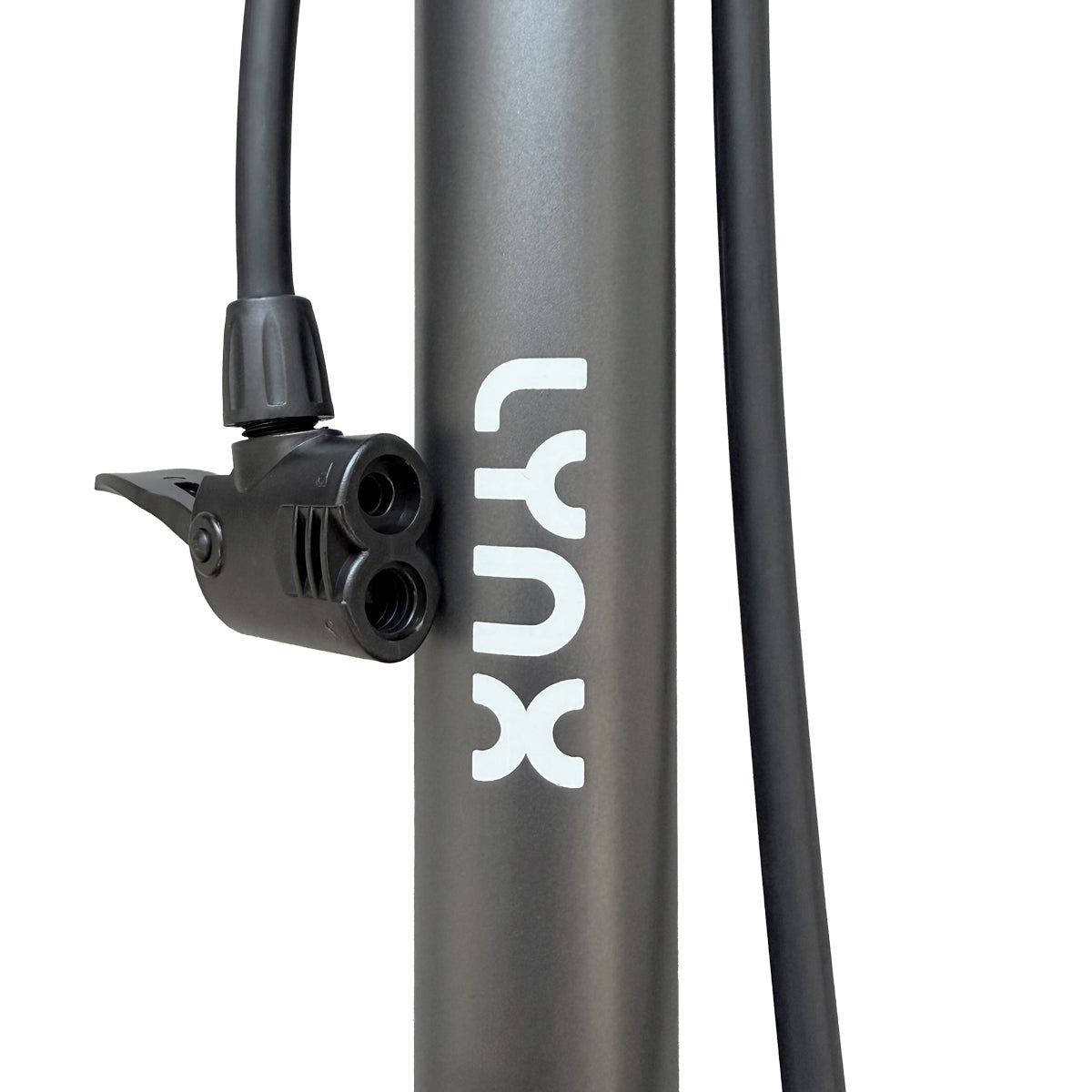Pompe à vélo lynx avec manomètre noir