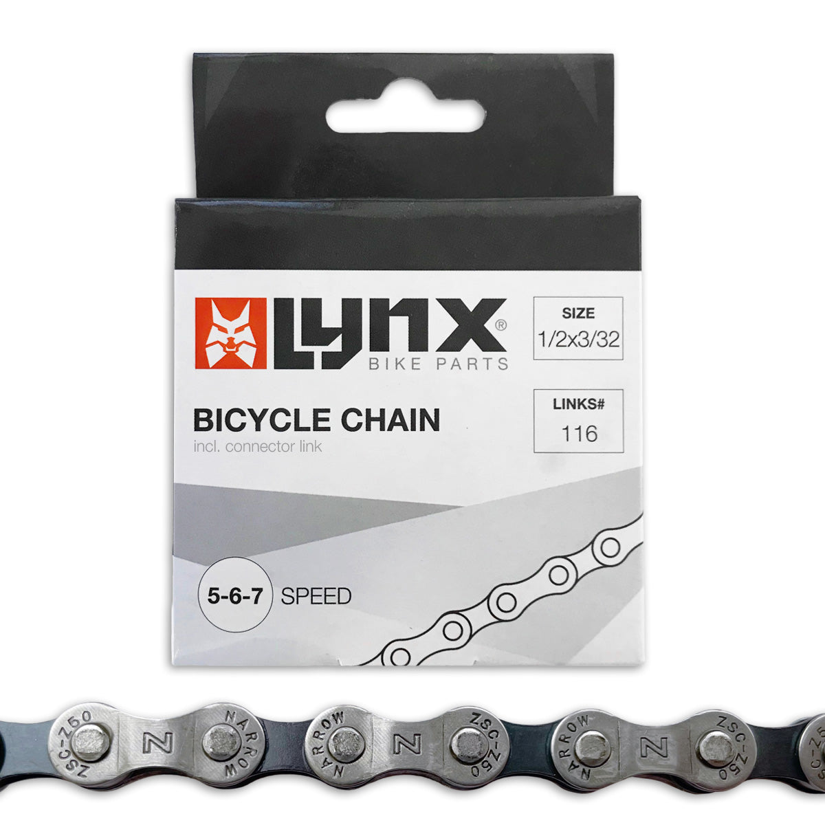 Lynx 5 6 7 Chaîne de vélos dérailleur 116 Schakels Black