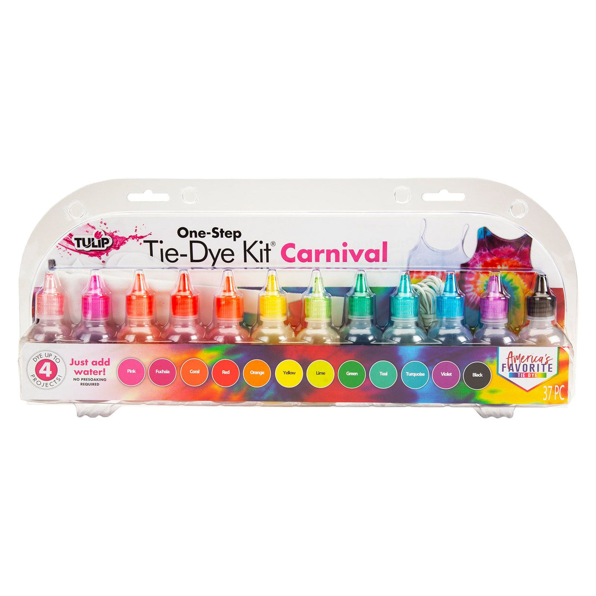 Tulipe tie-dye en une étape tulipe • mini kit tie-dye 12 couleurs carnaval