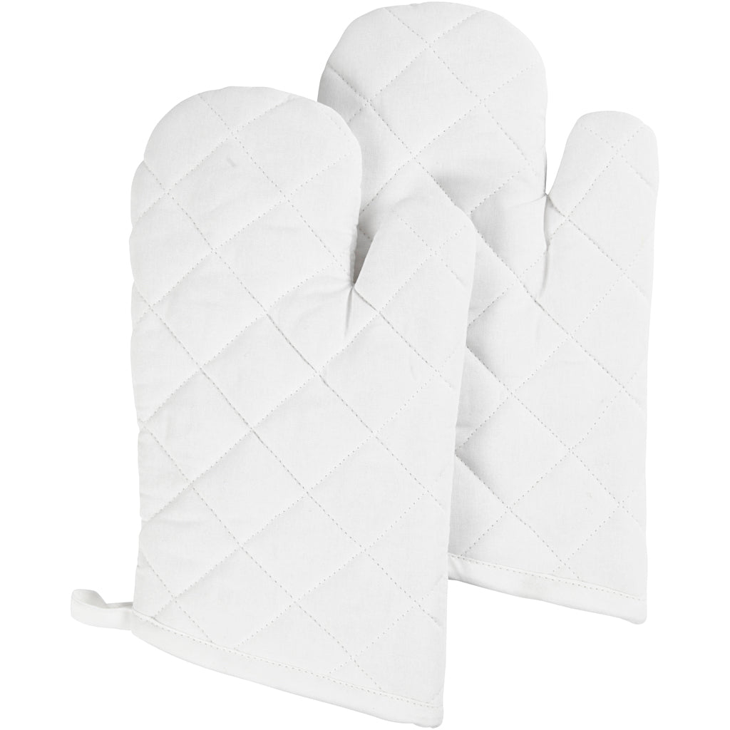Gant de cuisine Creativ company, taille 18x28 cm, 145 gr, blanc, 2 pièces 1 boîte