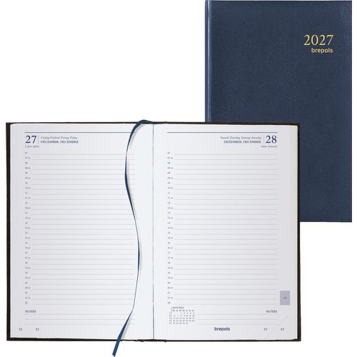 Agenda Brepols Saturne 1 jour 2026 Lima bleu