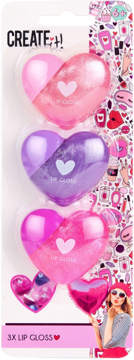 Créez-le ! Ensemble coeurs de baume à lèvres - soin des lèvres pour les enfants.