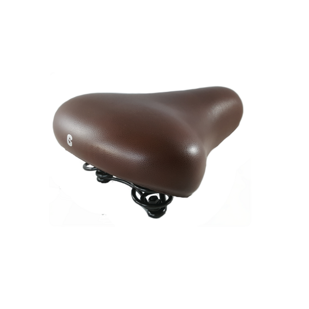 Selle confort selle city mousse budget marron foncé, sangle incluse