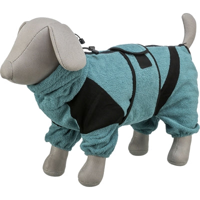 Trixie peignoir maison salopette en tissu éponge pétrole