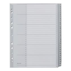 Numerieke tabbladen leitz 1281 grijs pp (polypropeen)