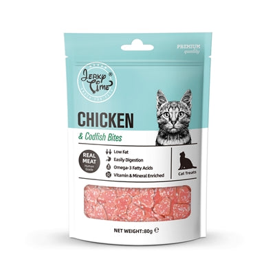 Bouchées de morue au poulet séché