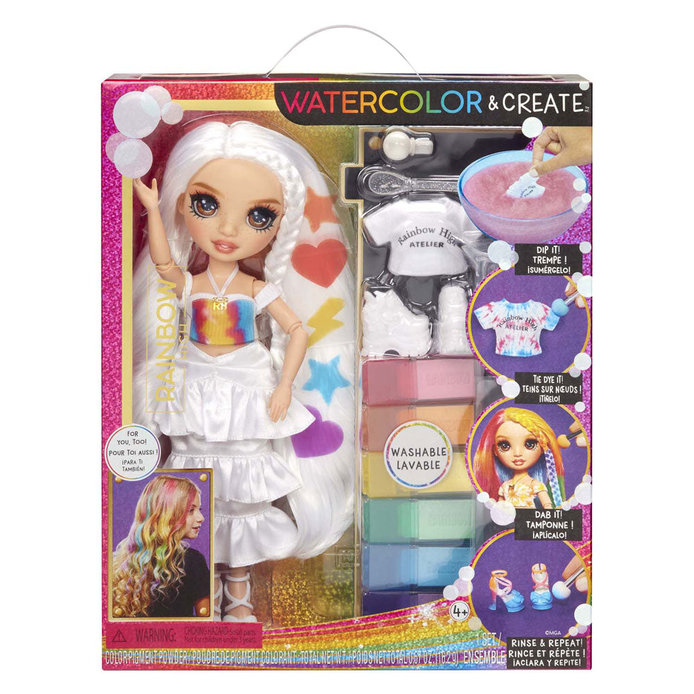 Mga entertainment arc-en-ciel haute aquarelle créer poupée de mode - yeux marrons