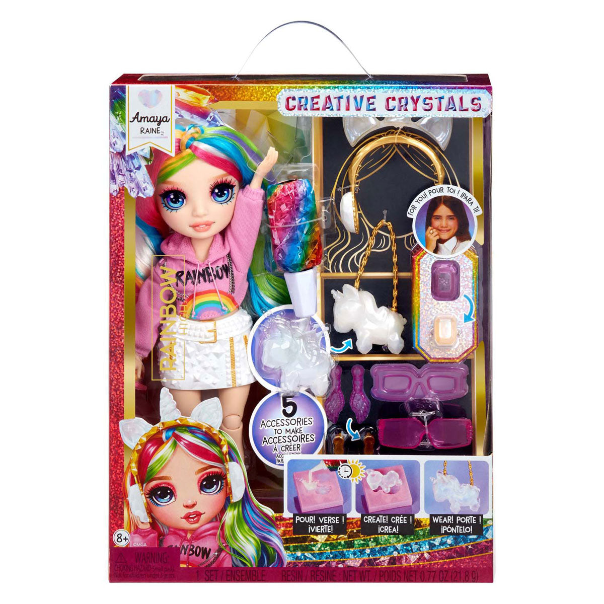 Mga entertainment poupée de mode arc-en-ciel à haute cristallisation - amaya