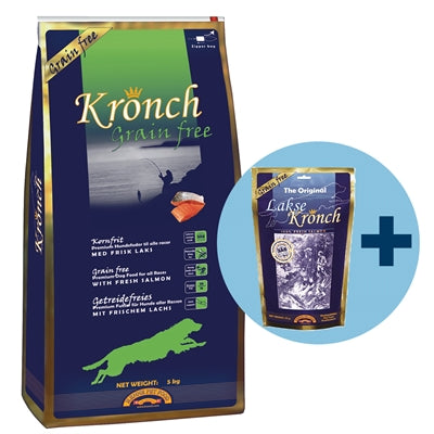 Kronch Adult sans céréales avec des collations Kronch 100 % saumon gratuites