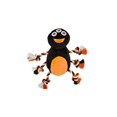 Araignée d'Halloween pour animaux de compagnie heureux avec peluche à pattes en soie dentaire