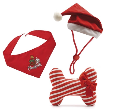 Croci Noël mon premier ensemble de chien de Noël chapeau bandana os