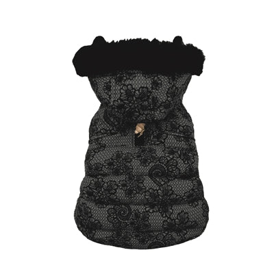 Croci manteau pour chien dentelle doublé gris foncé