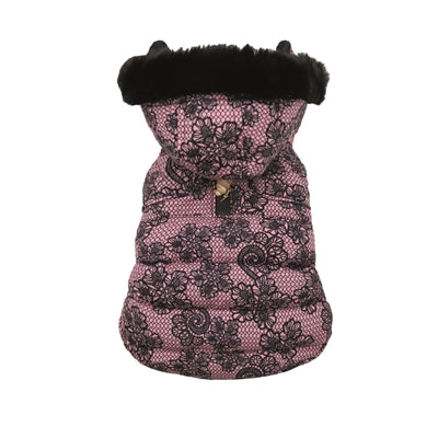 Croci Manteau pour chien dentelle doublé rose