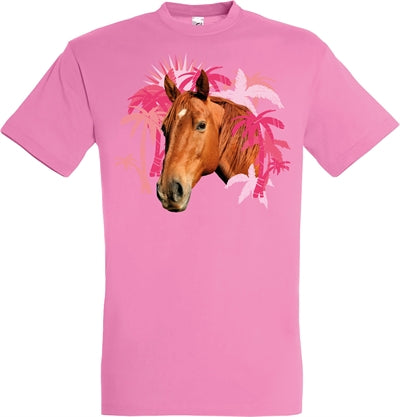 Tee shirt cheval rose