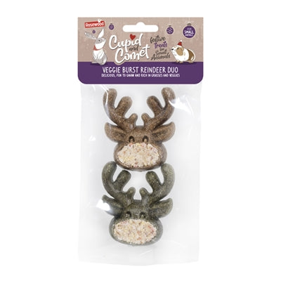 Duo de rennes Cupidon comète veggie burst