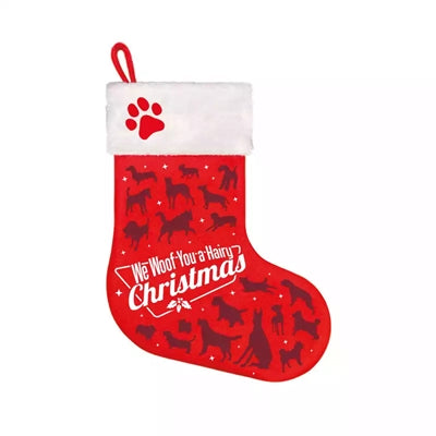 Beaucoup de cadeaux Kerstok woof poilu noël rouge