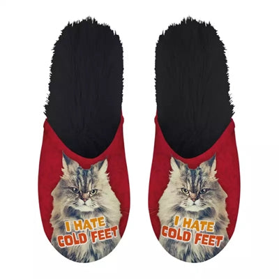 Chausson je déteste les pieds froids rouge noir