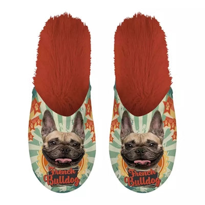 pantoufle bouledogue français bouledogue français orange