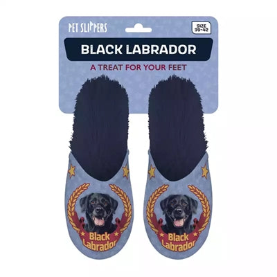 Babouche noir labrador bleu foncé