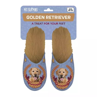 Babouche golden retriever lilas beige