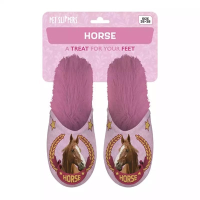 Babouche cheval rose