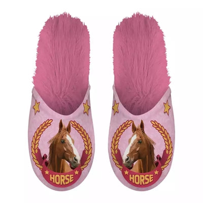 Babouche cheval rose