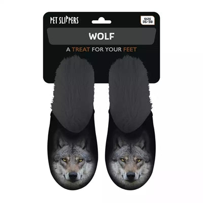 Babouche loup noir