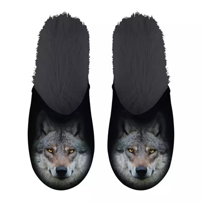 Babouche loup noir