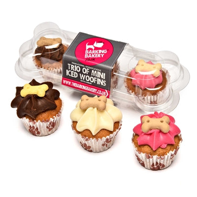 The Barking Bakery Mini Woofins glacés trio vanille et caroube assortis