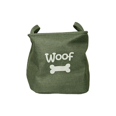Panier à jouets en toile palissandre woof vert forêt