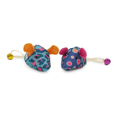 Duo de souris patchwork jolly moggy en palissandre