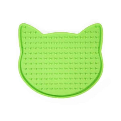 Tapis à lécher en palissandre tête de chat assorti