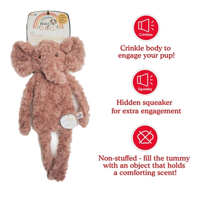 Peluche mon chien éléphant rose