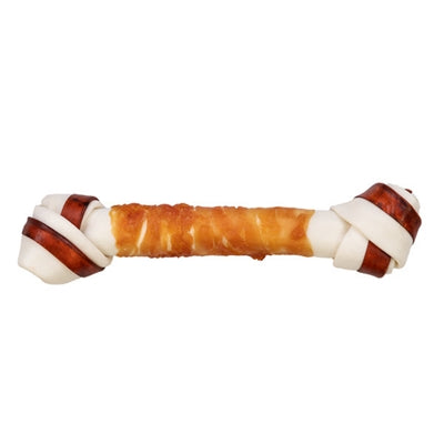 Petstyle vivant os noué multicolore avec poulet